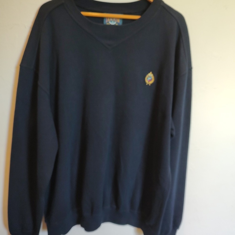 Vtg Jantzen Sweatshirt Sz‎ XL Blue Cotton Crewneck Pullover Classic USA 90s